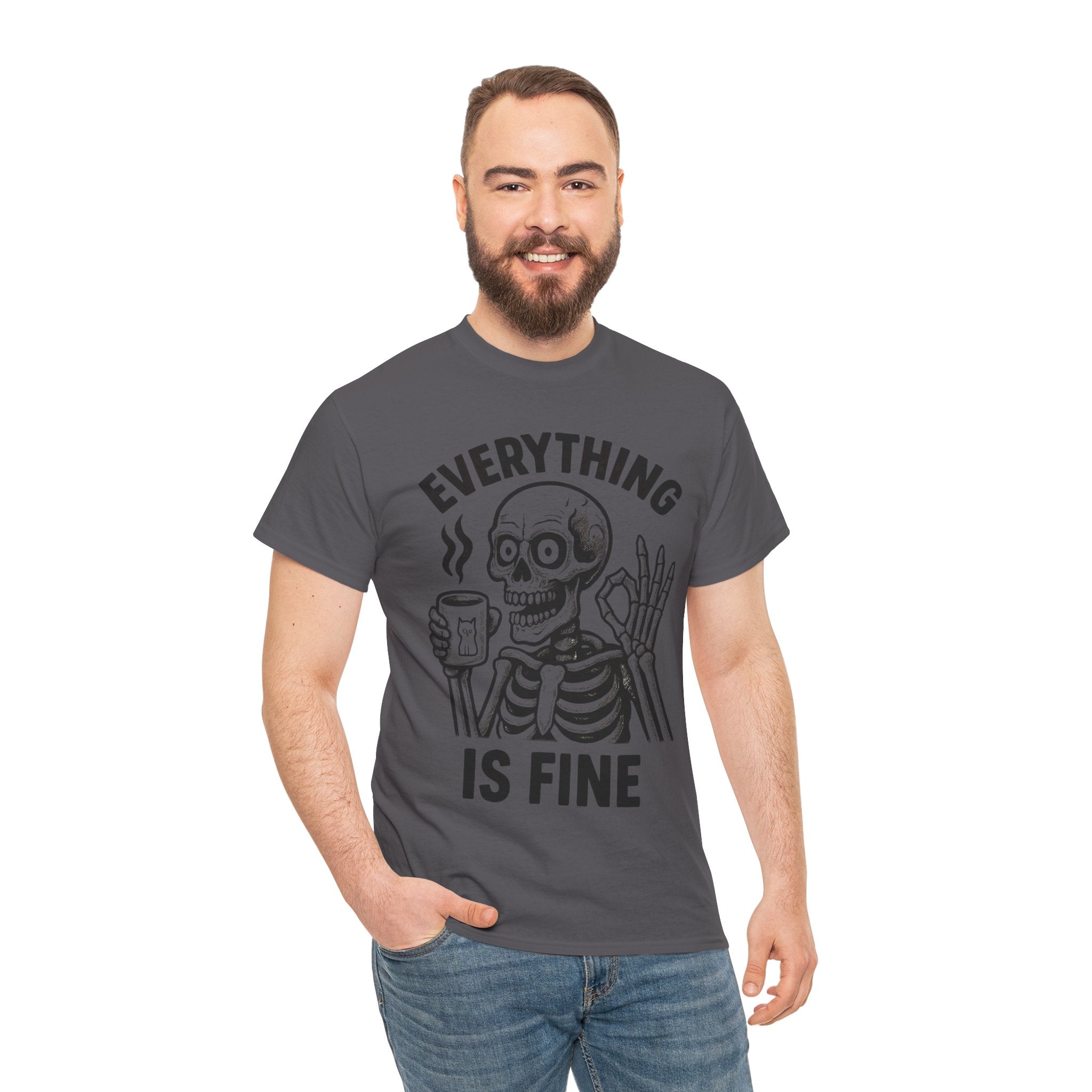 Stressed Skeleton Tee - Everything is Fine