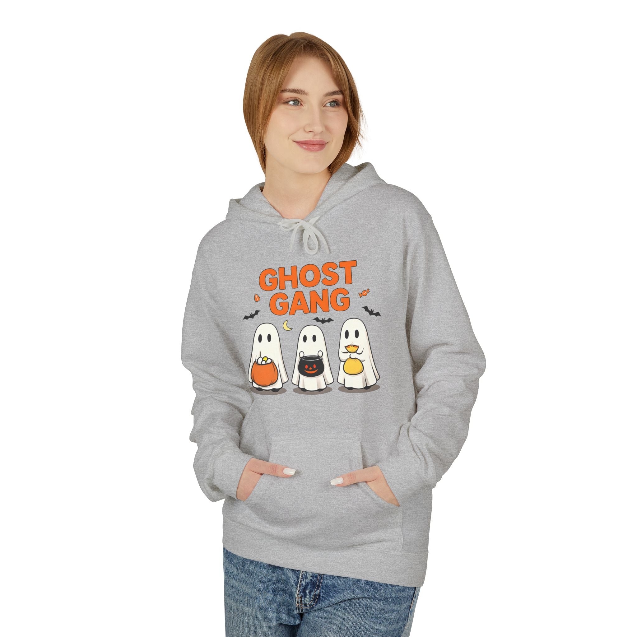 Ghost Gang Fleece Hoodie, Cozy Halloween Apparel