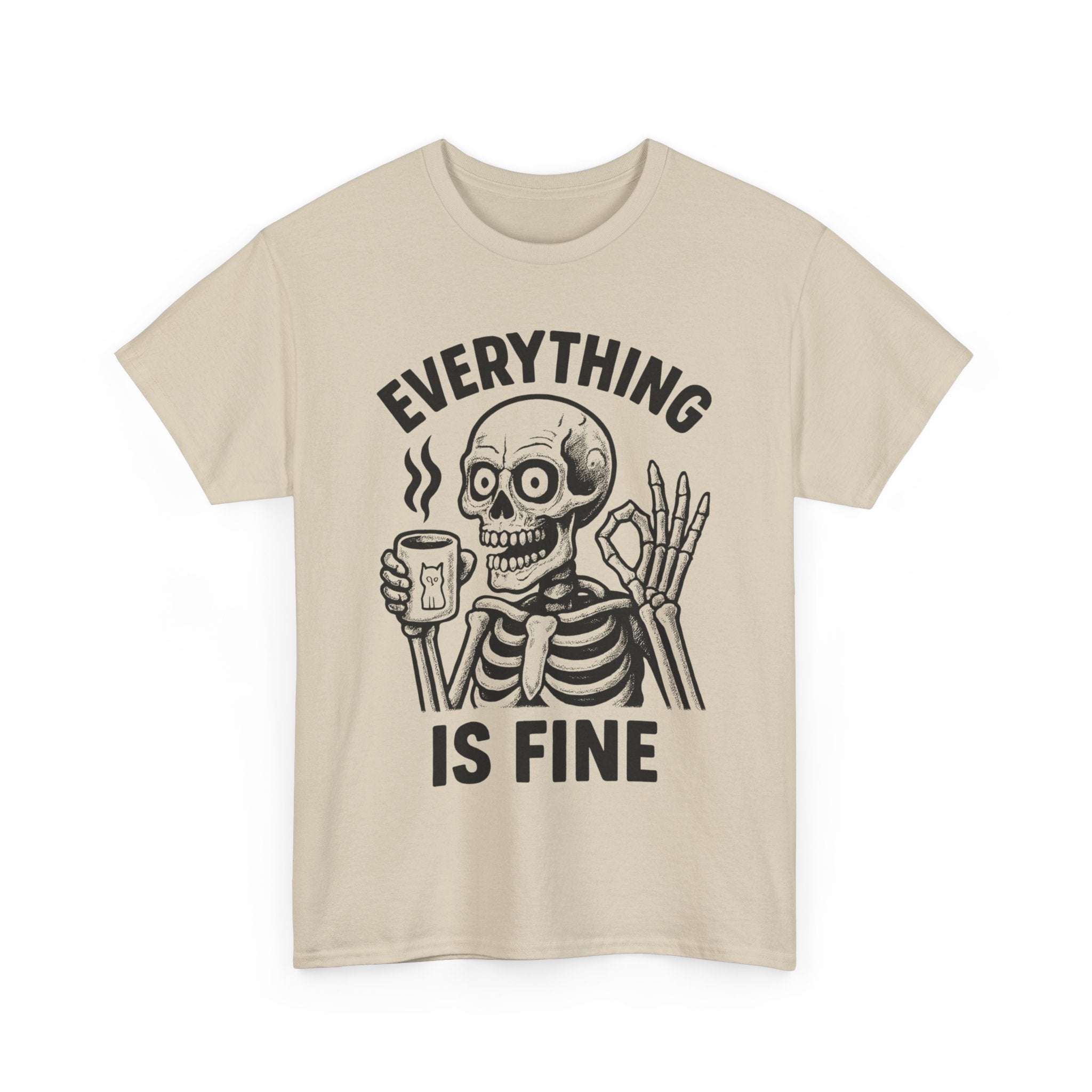 Stressed Skeleton Tee - Everything is Fine