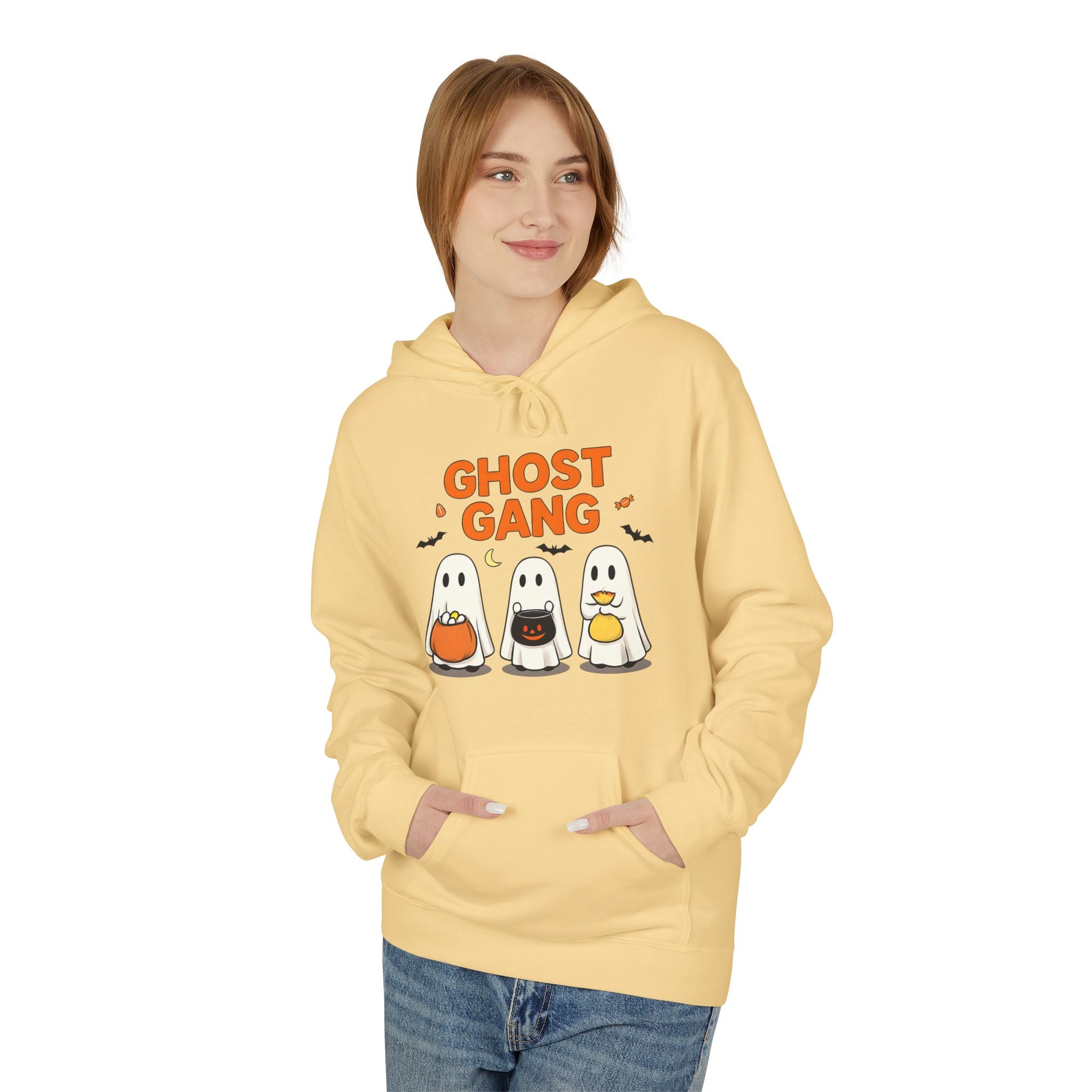 Ghost Gang Fleece Hoodie, Cozy Halloween Apparel
