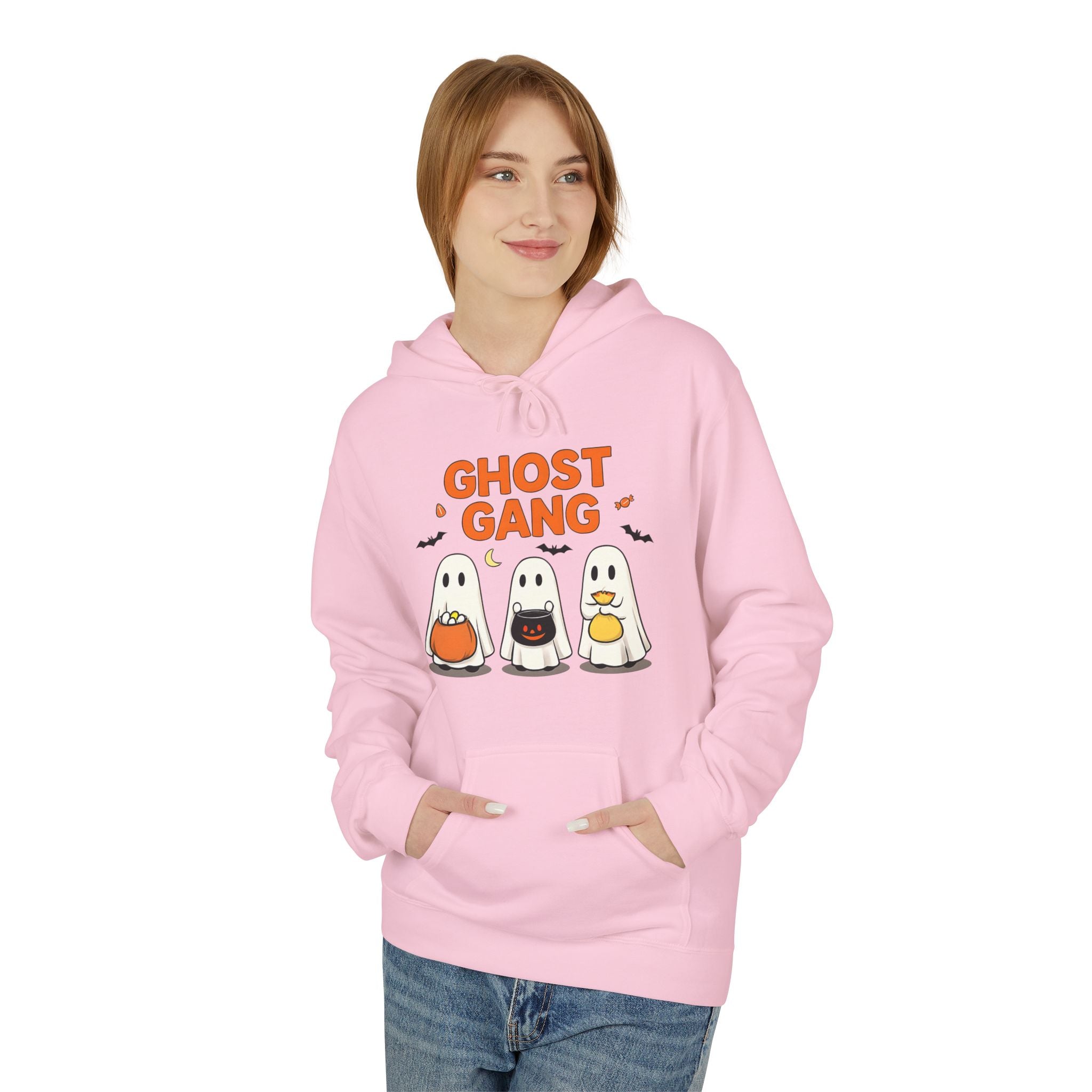Ghost Gang Fleece Hoodie, Cozy Halloween Apparel