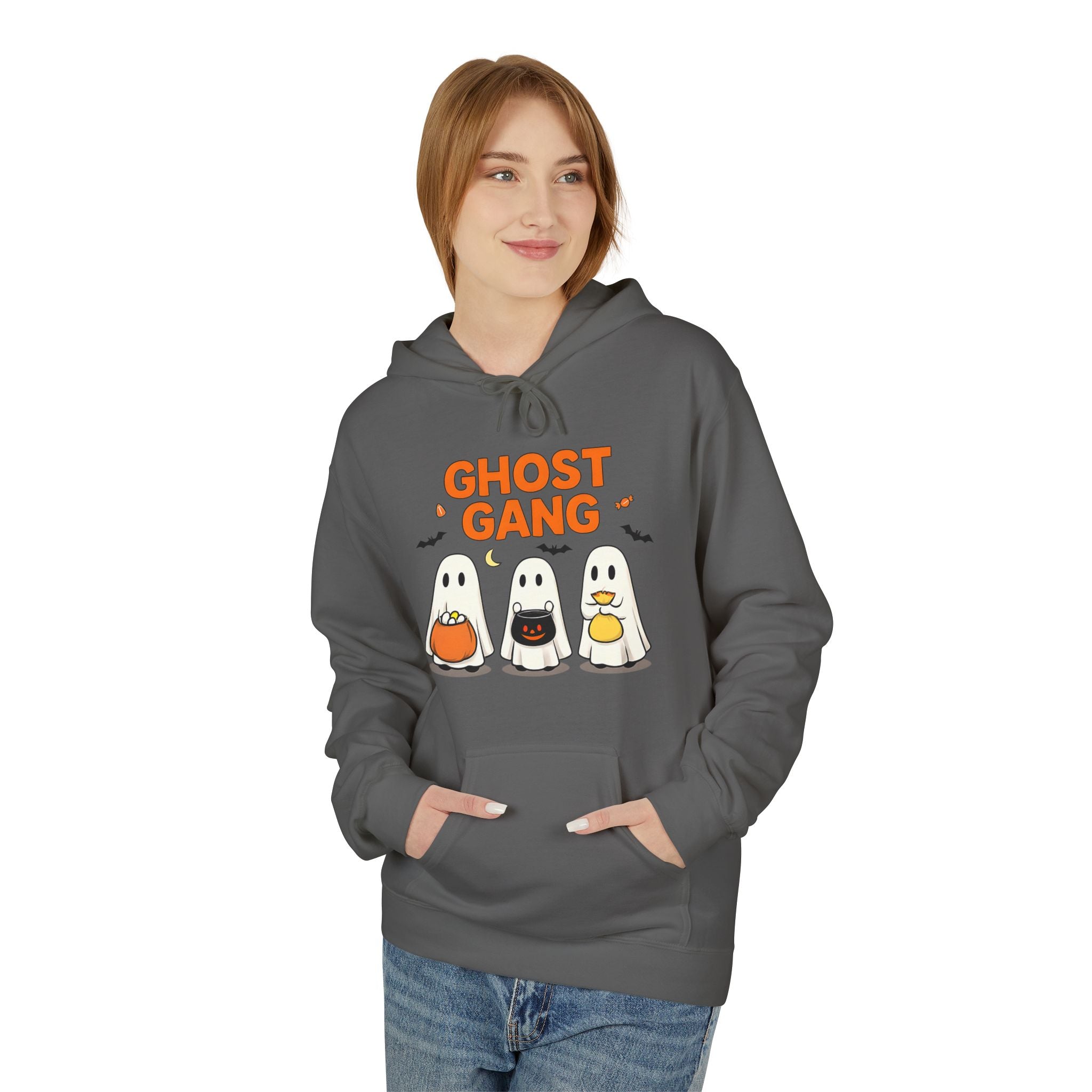 Ghost Gang Fleece Hoodie, Cozy Halloween Apparel